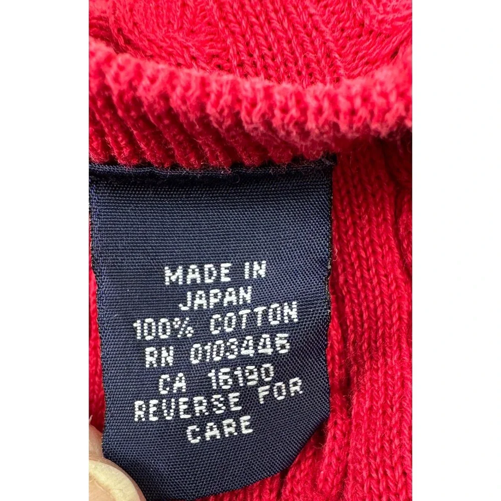 Ralph Lauren Cardigan Kids 4/5 Red Cable Knit Cotton Pony Sweater Preppy Classic